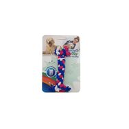 Eurodog 10 cm Mavi-Kırmızı-Beyaz Çift Düğümlü Diş İpi Köpek Oyuncağı