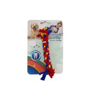 Eurodog 10 cm Sarı-Kırmızı-Mavi Çift Düğümlü Diş İpi Köpek Oyuncağı