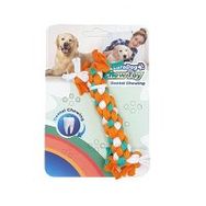 Eurodog 10 cm Turuncu-Yeşil-Beyaz Çift Düğümlü Diş İpi Köpek Oyuncağı