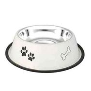 Eurodog 24 Oz Beyaz Desenli Çelik 17 cm Mama Kabı
