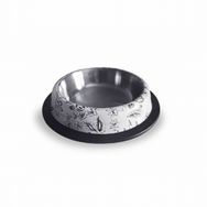 Eurodog 24 Oz Desenli Oval Çelik 24 cm Köpek Mama Su Kabı