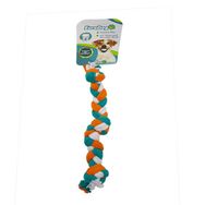 Eurodog 25 cm Beyaz-Yeşil-Turuncu Üç Düğümlü Diş İpi Köpek Oyuncağı