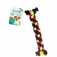 Eurodog Siyah Sarı Kırmızı 24 cm Dumbell Diş İpi Köpek Oyuncağı