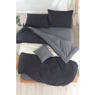 Ev & Ev Home EP-015193 Siyah-Füme Çift Kişilik Nevresim Takımı