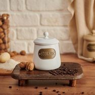 Evabella Galvaniz Storage 1000 ml Beyaz Baharatlık