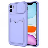 Evastore Apple iPhone 11 ​Deri Görünümlü Kartlıklı Kamera Korumalı Kılıf