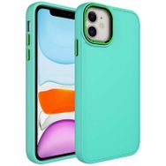 Evastore Apple iPhone 11 Metal Çerçeve ve Buton Tasarımlı Silikon Luna Kapak Kılıf