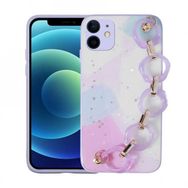 Evastore Apple iPhone 12 Simli Desenli El Askılı Tutacaklı Elsa Silikon Kapak Kılıf