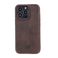 Evastore Apple iPhone 13 Pro Uyumlu Hull TN3 Kahve Deri Arka Kapak Kılıf