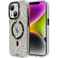 Evastore Apple iPhone 14 Plus Magsafe Şarj Özellikli Youngkit Water-Ink Serisi Siyah Kapak Kılıf