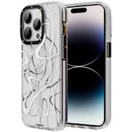 Evastore Apple iPhone 14 Pro Magsafe Şarj Özellikli Youngkit Water-Ink Serisi Beyaz Kapak Kılıf