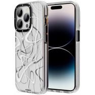 Evastore Apple iPhone 14 Pro Magsafe Şarj Özellikli Youngkit Water-Ink Serisi Kırmızı Kapak Kılıf