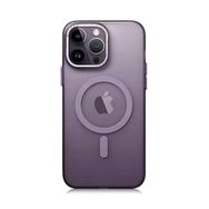 Evastore Apple iPhone 14 Pro Max Magsafe Şarj Özellikli Buzlu Sert PC Tuval Kapak Kılıf