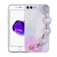 Evastore Apple iPhone 7 Plus Simli Desenli El Askılı Tutacaklı Elsa Silikon Kapak Kılıf