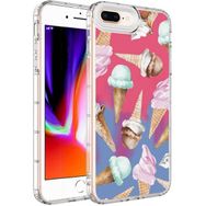 Evastore Apple iPhone 8 Plus Kamera Korumalı Renkli Desenli Sert Silikon Korn Kapak Kılıf