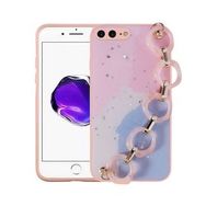 Evastore Apple iPhone 8 Plus Simli Desenli El Askılı Tutacaklı Elsa Silikon Kapak Kılıf