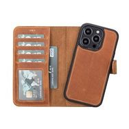 Evastore MWWN G19 Taba Apple iPhone 14 Pro Uyumlu Deri Cüzdanlı Kılıf