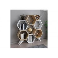 Evdekimoda Hexagon Safir Beyaz Kitaplık