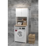 Evdemo Beyaz Çamaşır Makinesi Üstü Banyo Dolabı Rafı