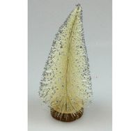 Event Party Store 20 cm Yılbaşı Krem Çam Ağacı Gümüş Karlı Masa Süsü