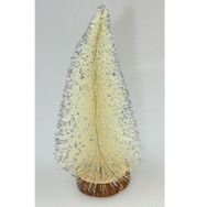 Event Party Store 40 cm Yılbaşı Krem Çam Ağacı Gümüş Karlı Masa Süsü