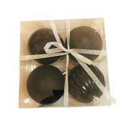 Event Party Store 4'lü Set 10 cm Plastik Siyah Yılbaşı Top Ağaç Süsü