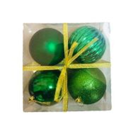 Event Party Store 4'lü Set 10 cm Plastik Yeşil Yılbaşı Top Ağaç Süsü
