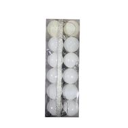 Event Party Store Beyaz 4 cm 24'lü Plastik Yılbaşı Top Ağaç Süsü Set
