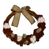 Event Party Store Kırmızı 35 cm Yılbaşı Pamuklu Çelenk Kapı Süsü