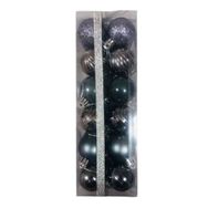 Event Party Store Koyu Gümüş 4 cm 24'lü Plastik Yılbaşı Top Ağaç Süsü Set