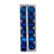 Event Party Store Parlement Mavi 4 cm 24'lü Plastik Yılbaşı Top Ağaç Süsü Set