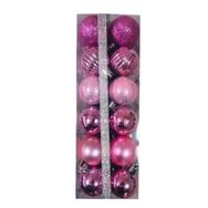 Event Party Store Pembe 4 cm 24'lü Plastik Yılbaşı Top Ağaç Süsü Set