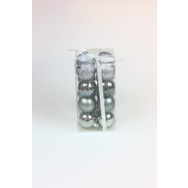 Event Party Store Siyah Gümüş 5 cm 16'lı Yılbaşı Top Ağaç Süsü Karma Set