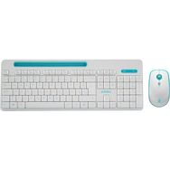 Everest Elite KM-6388 Beyaz-Mavi Kablosuz LC Layout Multimedia Klavye + Mouse Set