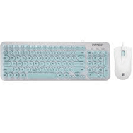 Everest KM-01K Turkuaz Usb Yuvarlak Tuşlu 3D Mouse Combo Lc Layout Klavye + Mouse Set