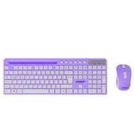 Everest KM-730 Mor Beyaz Multimedya Kablosuz Q Multimedia Klavye + Mouse Set