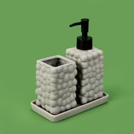 Evidea Bath Gri 2'li Stantlı Banyo Aksesuar Seti
