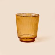 Evidea Deco Çizgili Amber 11 cm Bardak Mumluk