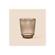 Evidea Deco Çizgili Füme 11 cm Bardak Mumluk