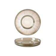 Evidea İpek 14304 12 cm Çizgili Füme Lusterli Çay Tabağı