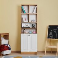 Evidea Just Home Ares 2 Kapak Raflı Beyaz Kitaplık Safir Meşe