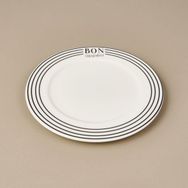 Evidea Kitchen Elegant Curves Porselen Siyah Beyaz 20 CM Pasta Tabağı