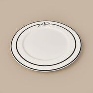 Evidea Kitchen Elegant Curves Porselen Siyah Beyaz 25 CM Servis Tabağı