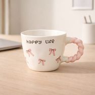 Evidea Kitchen Happy Life Seramik Beyaz 300 ml Kupa