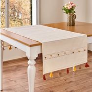 Evidea Soft Boncuklu Ekru 50x130 cm Runner