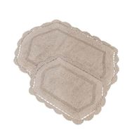 Evidea Soft Lace Bej 40x60 cm + 60x90 cm 2'li Banyo Paspası