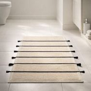 Evidea Soft Rigel Ekru Siyah 60x100 cm Banyo Paspası
