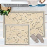 Evidea Soft Vonal Bej 60x100 cm + 50x60 cm 2'li Banyo Paspası