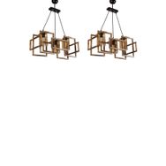 Evimdesign Fella 3'lü Ahşap Naturel 2'li Set Avize
