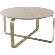 Evka Alonzo Metal Ayak Eskitme Pirinç Bej Mermer Tabla Orta Sehpa